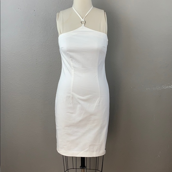 Express Dresses & Skirts - Express stretch white twill casual halter dress